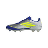 adidas F50 League Messi FG Firm Ground Soccer Cleats- Silver Metallic/Solar Yellow/Lucid Blue