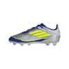 adidas Junior F50 Elite Messi FG Firm Ground Soccer Cleats- Silver Metallic/Solar Yellow/Lucid Blue