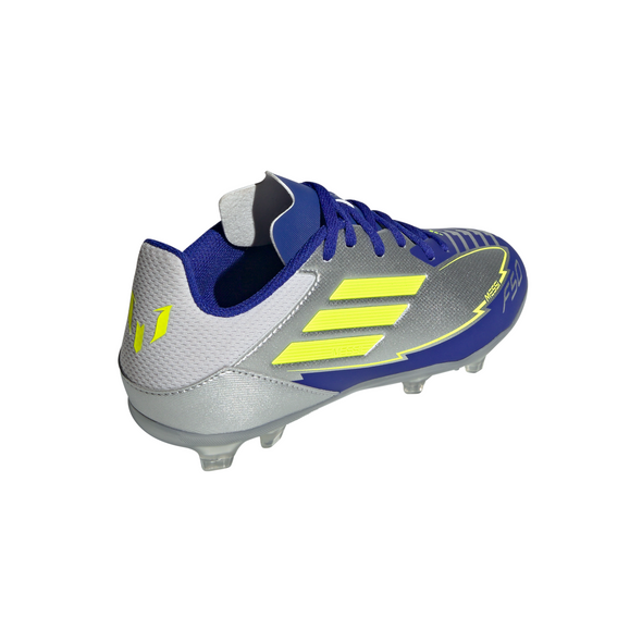 adidas Messi F50 League Junior FG -Silver Metallic/Solar Yellow/Lucid Blue