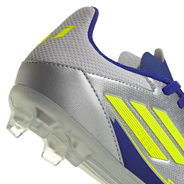 adidas Messi F50 League Junior FG -Silver Metallic/Solar Yellow/Lucid Blue