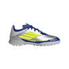 adidas Junior F50 League Messi TF Turf Soccer Cleats - Silver Metallic/Solar Yellow/Lucid Blue