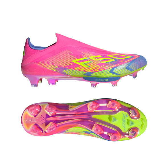 adidas F50+ Elite FG Firm Ground Soccer Cleat - Lucid Pink/ Lucid Lemon/ Blue Fusion