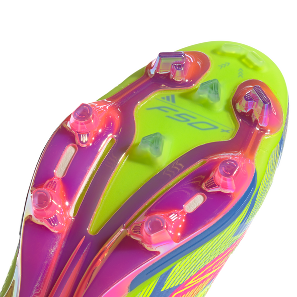 adidas F50+ Elite FG Firm Ground Soccer Cleat - Lucid Pink/ Lucid Lemon/ Blue Fusion