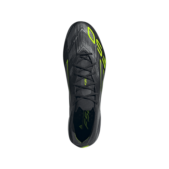 adidas F50 Elite FG Firm Ground Soccer Cleats- Core Black / Iron Metallic / Lucid Lemon
