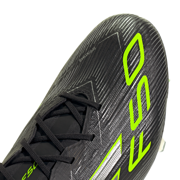 adidas F50 Elite FG Firm Ground Soccer Cleats- Core Black / Iron Metallic / Lucid Lemon