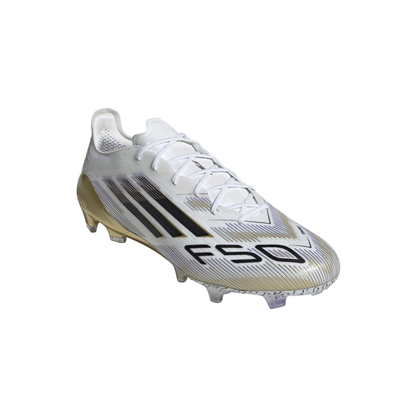 adidas F50 Elite FG Firm Ground Soccer Cleats-Cloud White / Core Black / Gold Metallic