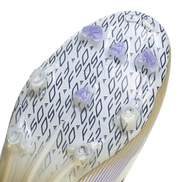 adidas F50 Elite FG Firm Ground Soccer Cleats-Cloud White / Core Black / Gold Metallic