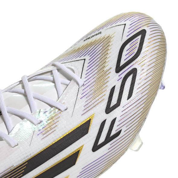 adidas F50 Elite FG Firm Ground Soccer Cleats-Cloud White / Core Black / Gold Metallic