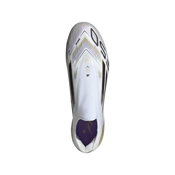 adidas F50 Elite Laceless FG Firm Ground Soccer Cleats-Cloud White / Core Black / Gold Metallic