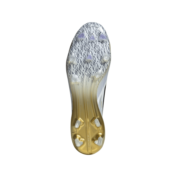 adidas F50 Elite Laceless FG Firm Ground Soccer Cleats-Cloud White / Core Black / Gold Metallic
