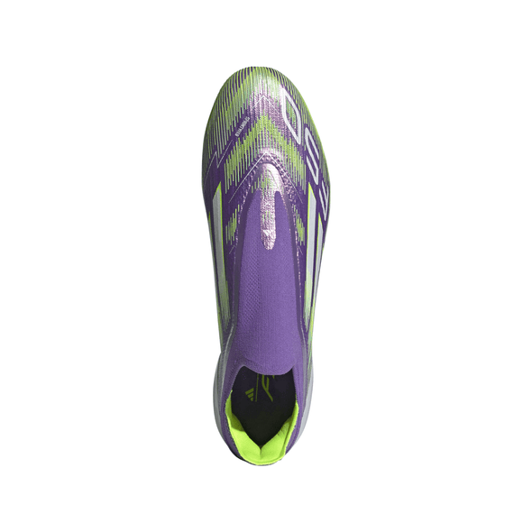adidas F50 Elite Laceless FG Firm Ground Soccer Cleats- Purple Rush / Cloud White / Lucid Lemon