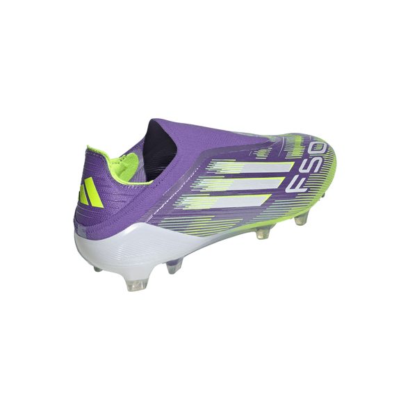 adidas F50 Elite Laceless FG Firm Ground Soccer Cleats- Purple Rush / Cloud White / Lucid Lemon
