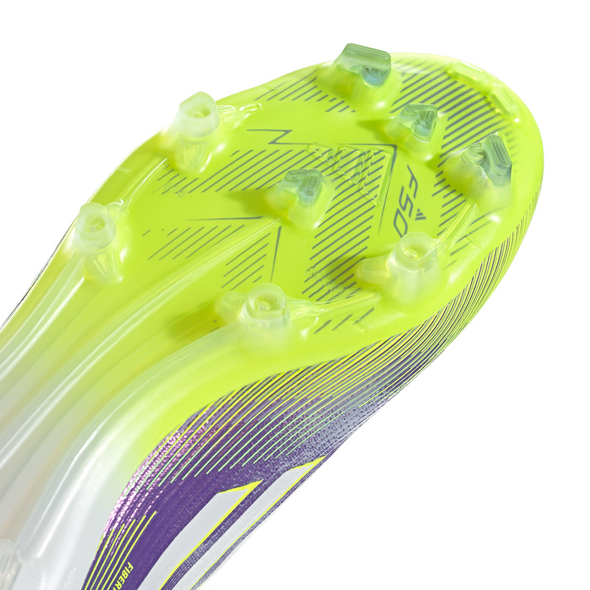 adidas F50 Pro FG Firm Ground Soccer Cleat- Purple Rush / Cloud White / Lucid Lemon