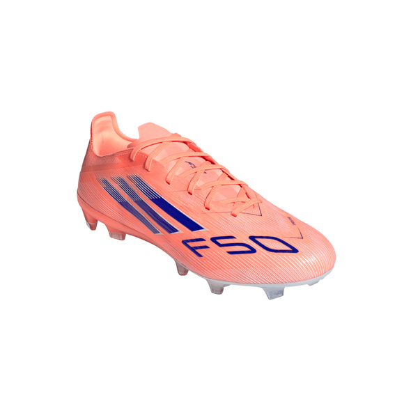 adidas F50 Pro FG Firm Ground Soccer Cleats- Beam Orange / Lucid Blue / Cloud White