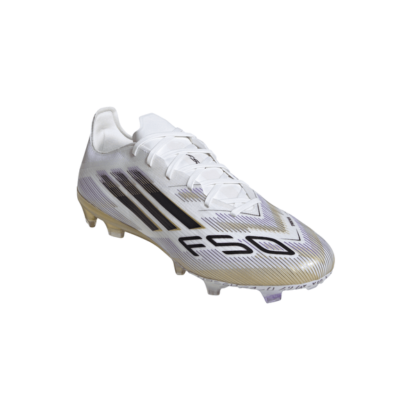 adidas F50 Pro FG Firm Ground Soccer Cleats- Cloud White /Core Black /Gold Metallic