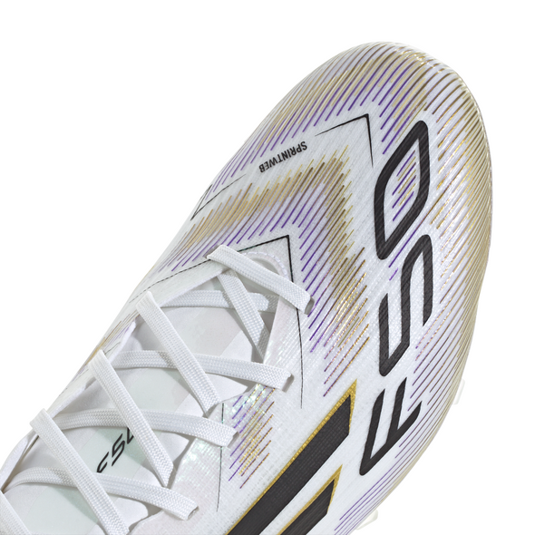 adidas F50 Pro FG Firm Ground Soccer Cleats- Cloud White /Core Black /Gold Metallic