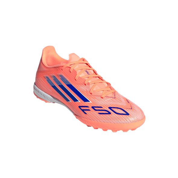 adidas F50 League TF Turf Soccer Cleats - Beam Orange / Lucid Blue / Cloud White