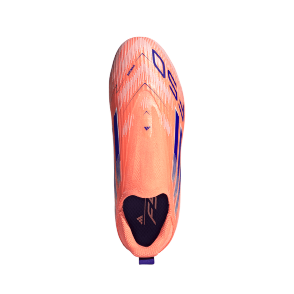 adidas F50 League Laceless Junior FG Firm Ground Soccer Cleats- Beam Orange / Lucid Blue / Cloud White