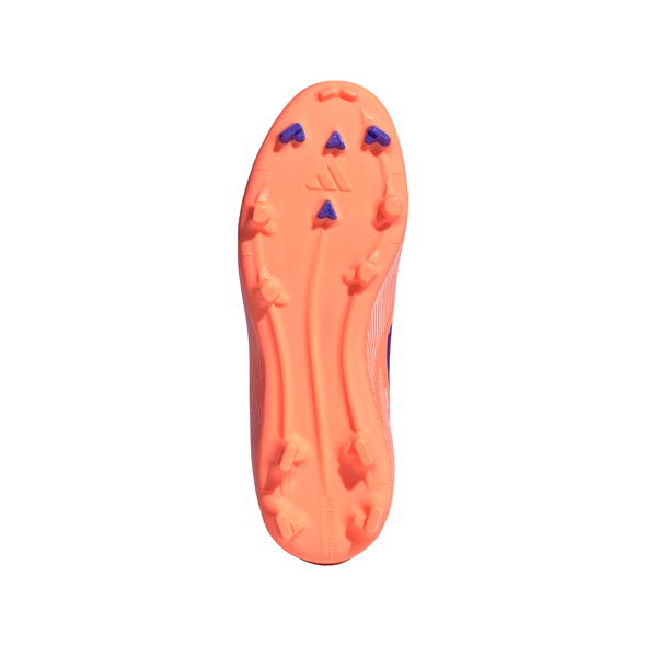 adidas F50 League Laceless Junior FG Firm Ground Soccer Cleats- Beam Orange / Lucid Blue / Cloud White