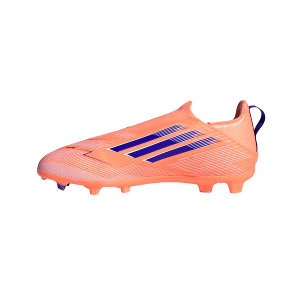 adidas F50 League Laceless Junior FG Firm Ground Soccer Cleats- Beam Orange / Lucid Blue / Cloud White