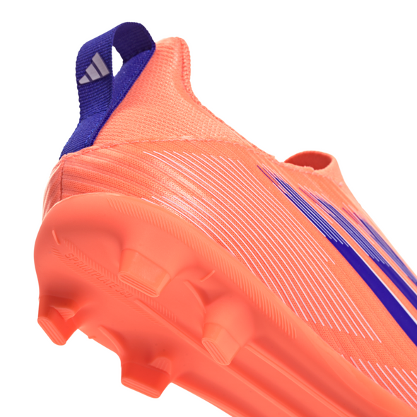 adidas F50 League Laceless Junior FG Firm Ground Soccer Cleats- Beam Orange / Lucid Blue / Cloud White