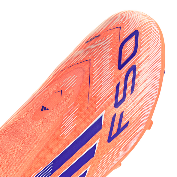 adidas F50 League Laceless Junior FG Firm Ground Soccer Cleats- Beam Orange / Lucid Blue / Cloud White