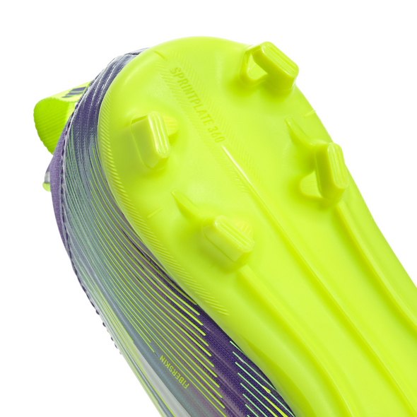 adidas F50 Junior Laceless  League FG Firm Ground Soccer Cleats -Purple Rush / Cloud White / Lucid Lemon