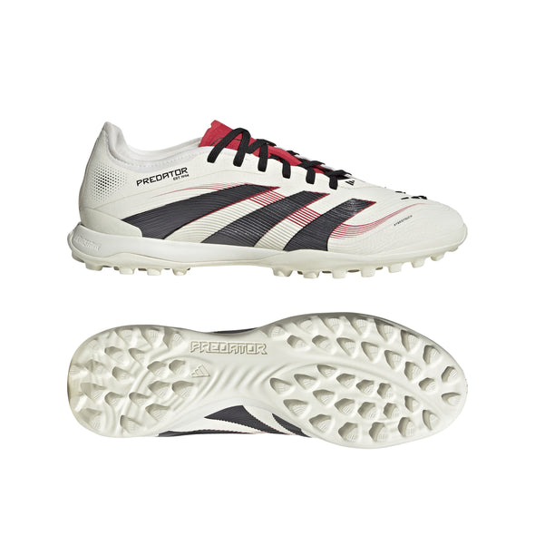 adidas Predator Pro TF Turf Soccer Cleats -Off White/Core Black/ Pure Ruby