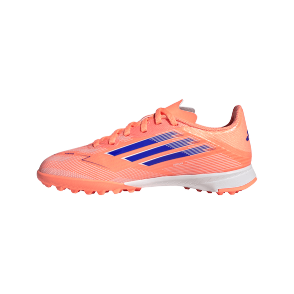 adidas F50 League Junior TF Turf Soccer Cleats- Beam Orange / Lucid Blue / Cloud White