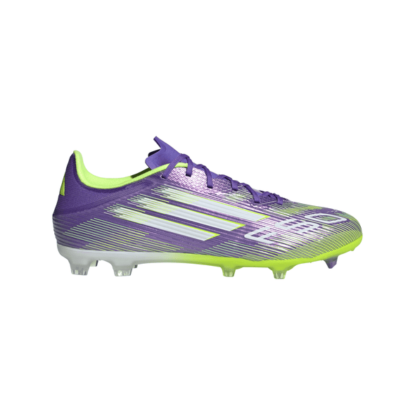 adidas F50 League FG Firm Ground Soccer Cleats- Purple Rush / Cloud White / Lucid Lemon