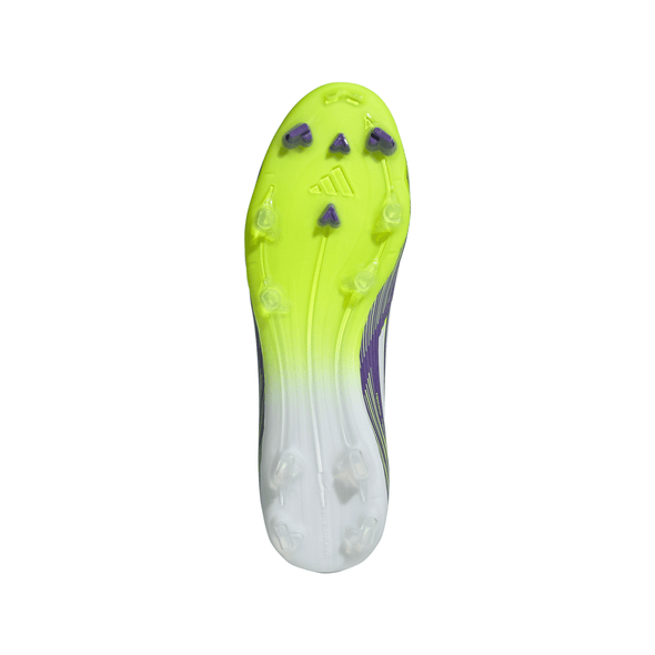 adidas F50 League FG Firm Ground Soccer Cleats- Purple Rush / Cloud White / Lucid Lemon