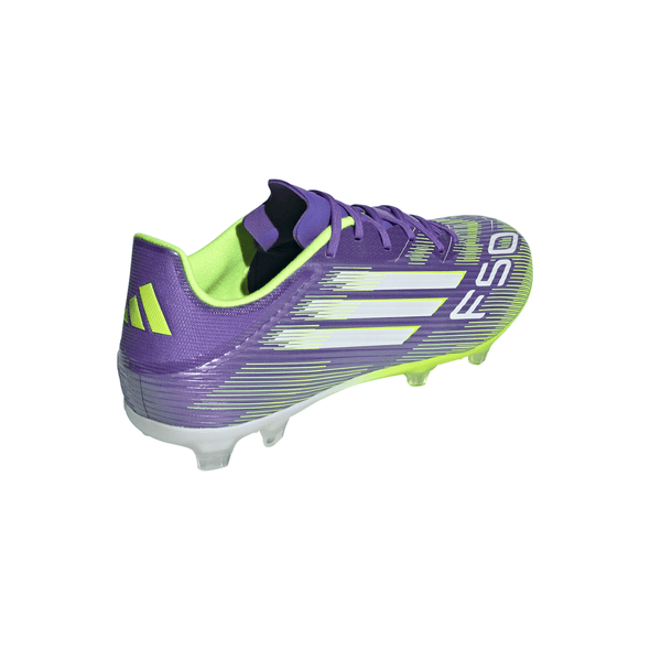 adidas F50 League FG Firm Ground Soccer Cleats- Purple Rush / Cloud White / Lucid Lemon