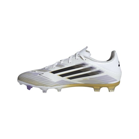 adidas F50 League FG Firm Ground Soccer Cleats-Cloud White / Core Black / Gold Metallic