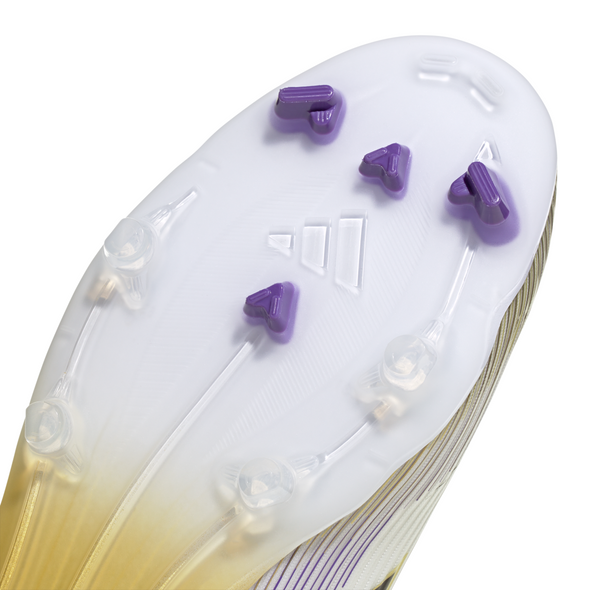 adidas F50 League FG Firm Ground Soccer Cleats-Cloud White / Core Black / Gold Metallic