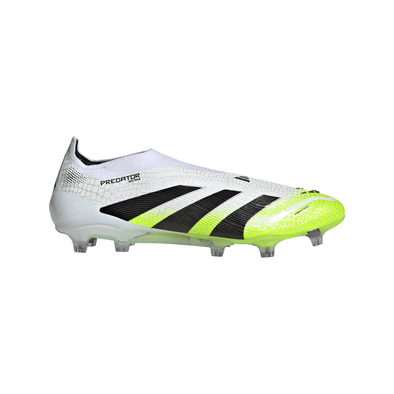 adidas Predator Elite Laceless FG Firm Ground Soccer Cleat - Cloud White / Core Black / Lucid Lemon