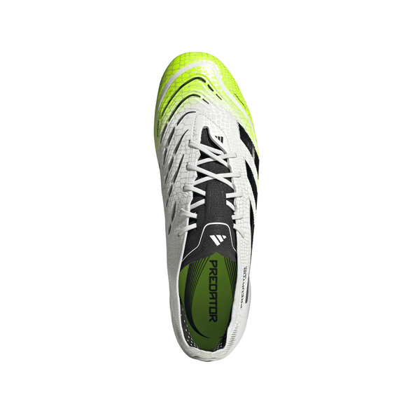 adidas Predator Elite FG Firm Ground Soccer Cleat- Cloud White / Core Black / Lucid Lemon