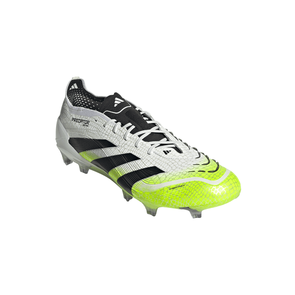 adidas Predator Elite FG Firm Ground Soccer Cleat- Cloud White / Core Black / Lucid Lemon