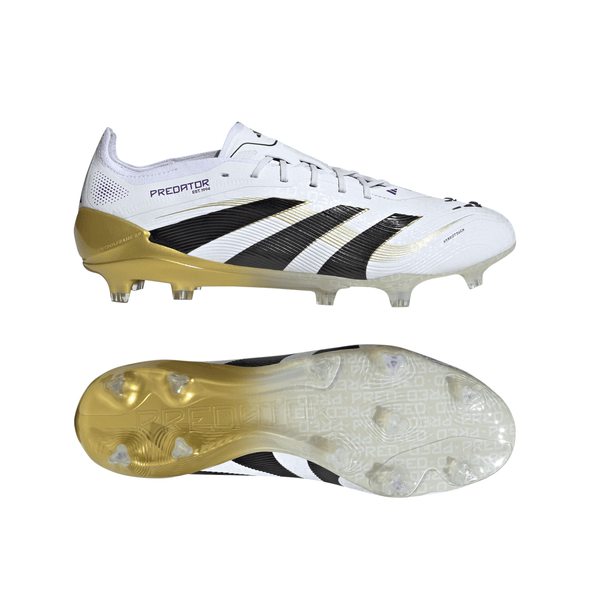 adidas Predator Elite FG Firm Ground Soccer Cleat -Cloud White / Core Black / Gold Metallic