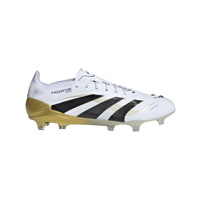 adidas Predator Elite FG Firm Ground Soccer Cleat -Cloud White / Core Black / Gold Metallic