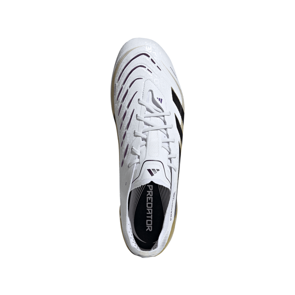 adidas Predator Elite FG Firm Ground Soccer Cleat -Cloud White / Core Black / Gold Metallic