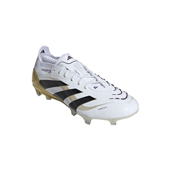 adidas Predator Elite FG Firm Ground Soccer Cleat -Cloud White / Core Black / Gold Metallic