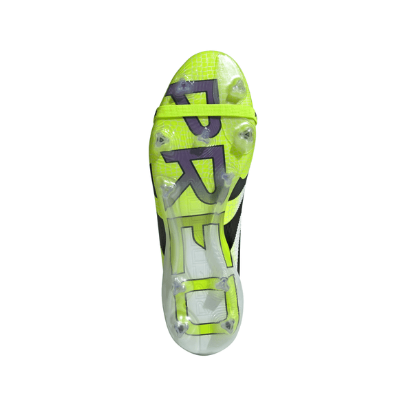 adidas Predator Elite FoldTongue FT FG Firm Ground Soccer Cleats- Cloud White / Core Black / Lucid Lemon