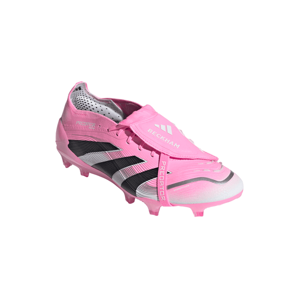 adidas Predator Elite Beckham FoldTongue FT FG Firm Ground Soccer Cleats- Beam Pink / Core Black / Cloud White
