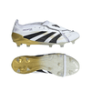 adidas Predator Elite FoldTongue FT FG Firm Ground Soccer Cleats- Cloud White /Core Black/Gold Metallic