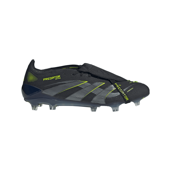 adidas Predator Elite FoldTongue FT FG Firm Ground Soccer Cleats- Core Black / Carbon / Lucid Lemon