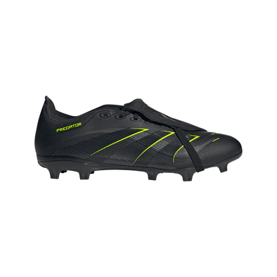 adidas Predator League FoldTongue FG Firm Ground Soccer Cleat -Core Black / Carbon / Lucid Lemon