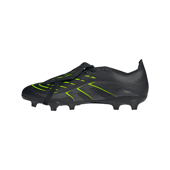 adidas Predator League FoldTongue FG Firm Ground Soccer Cleat -Core Black / Carbon / Lucid Lemon