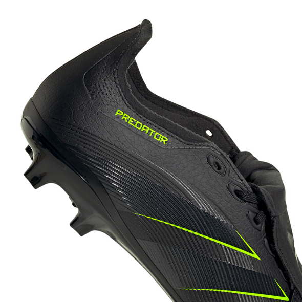 adidas Predator League FoldTongue FG Firm Ground Soccer Cleat -Core Black / Carbon / Lucid Lemon