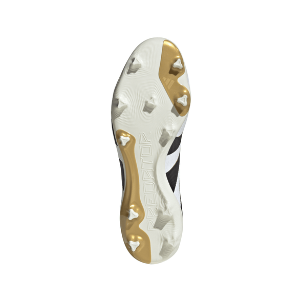 adidas Predator League FG Firm Ground Soccer Cleat -Cloud White / Core Black / Gold Metallic