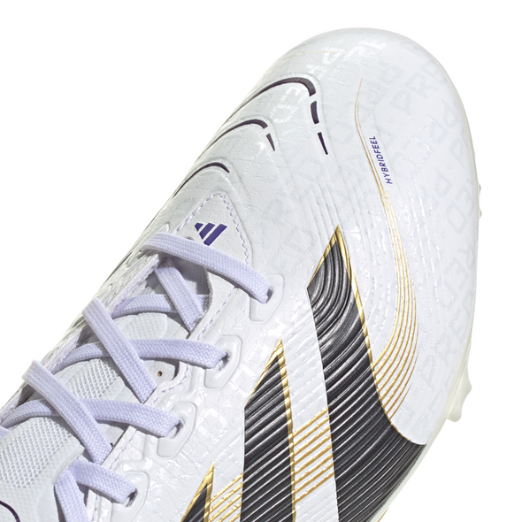 adidas Predator League FG Firm Ground Soccer Cleat -Cloud White / Core Black / Gold Metallic